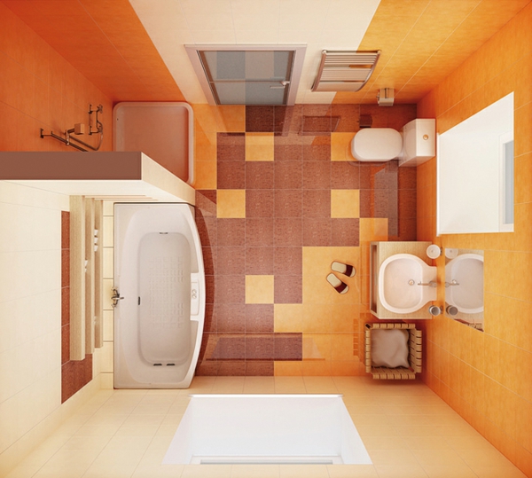 alkuperäinen kylpyhuone ideoita kylpy seinä-in-aurinkoisessa väreillä