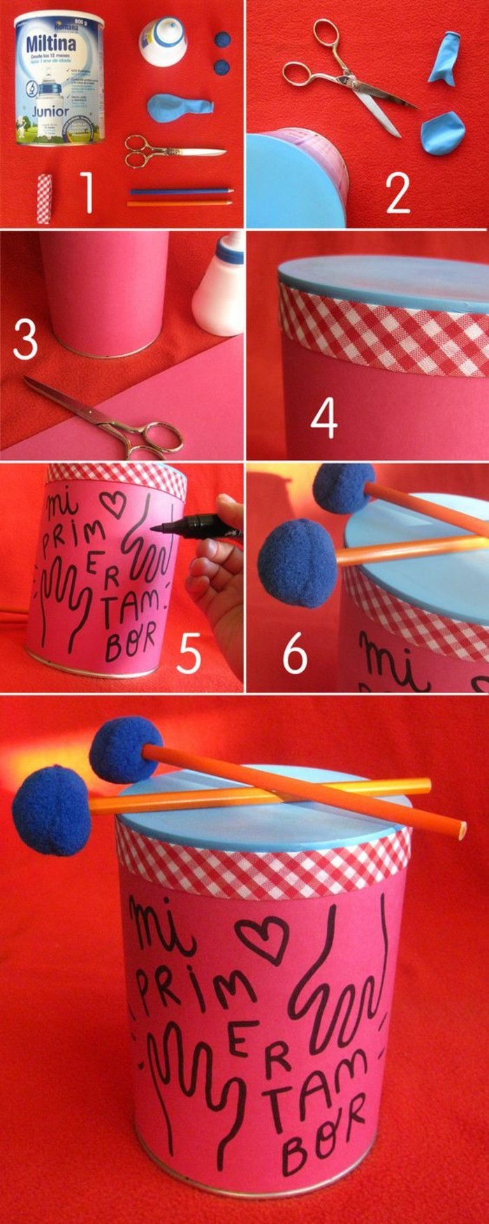 творчески идеи занаятчии-konservendose-Washi-ленти-ножица-Balon-барабан