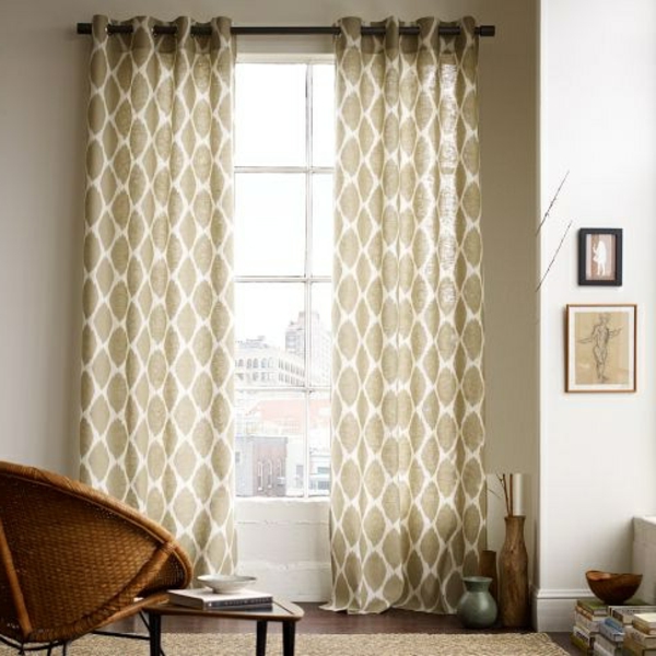 Buena idea para cortinas modernas con plantillas de pintor