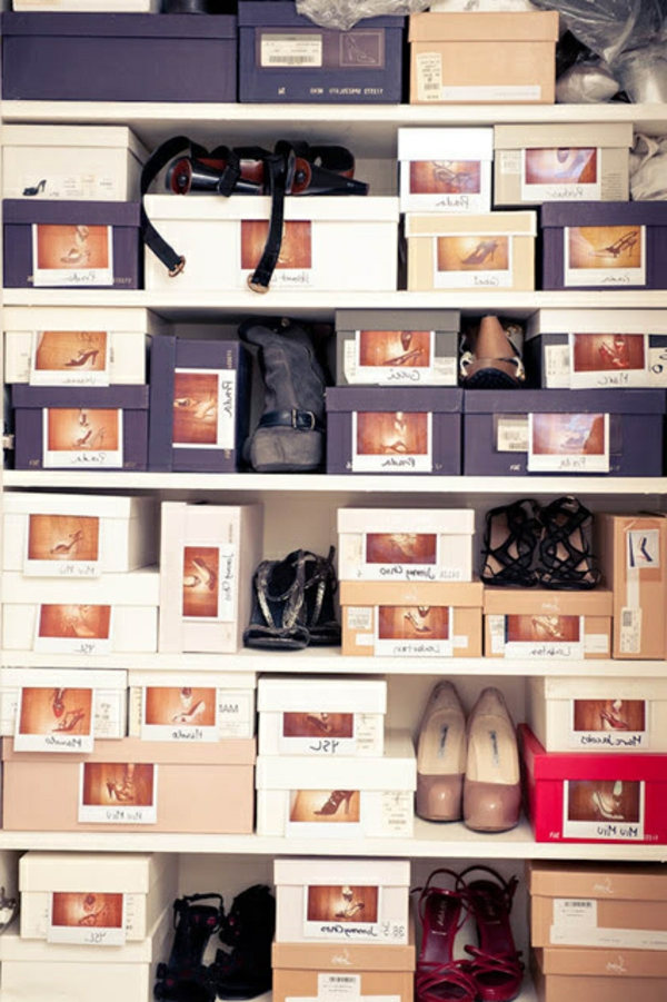 use cajas para almacenar zapatos fácilmente