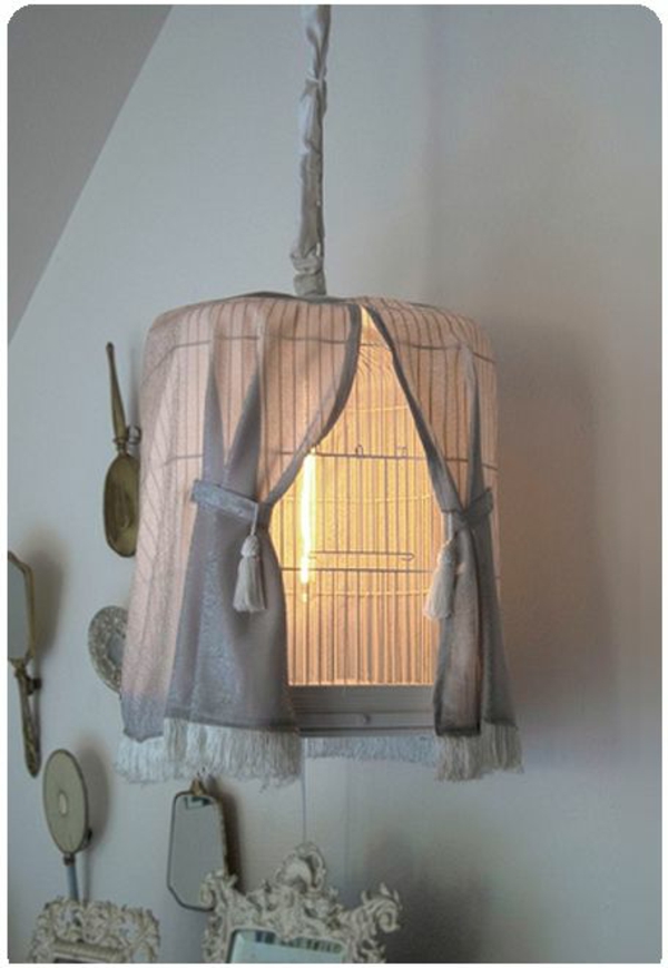 izradite visiću svjetiljku - od kaveza za ptice