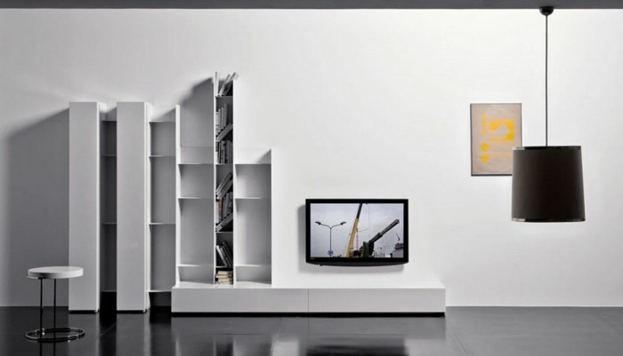 creativo-moderno de pared color del diseño-para-hermosa-sala de estar