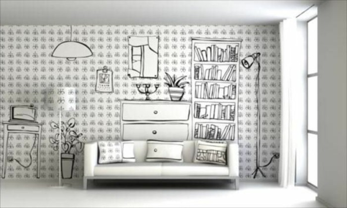 -Moderno-estar-pared creativa de diseño-estantes-a-la-pared