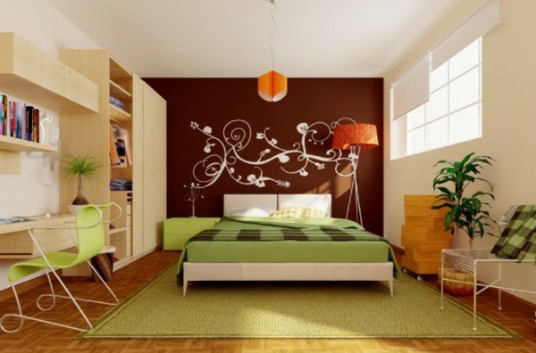 रचनात्मक दीवार डिजाइन आधुनिक बेडरूम-डेस्क-से-लकड़ी