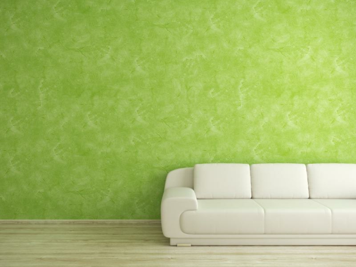 تصميم الجدار الإبداعي ، تقنية المسح ، غرفة المعيشة ، الأخضر ، جدران اللوحة