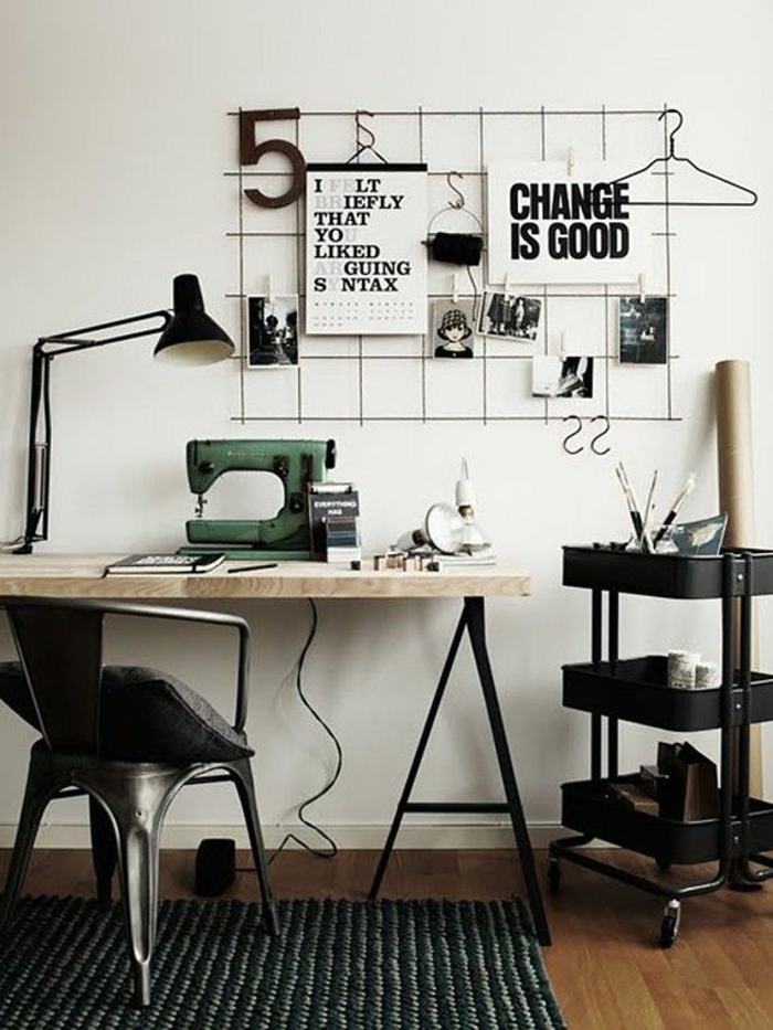 creativo-Wohnideen-de-oficina-máquina de decoración sobre el escritorio