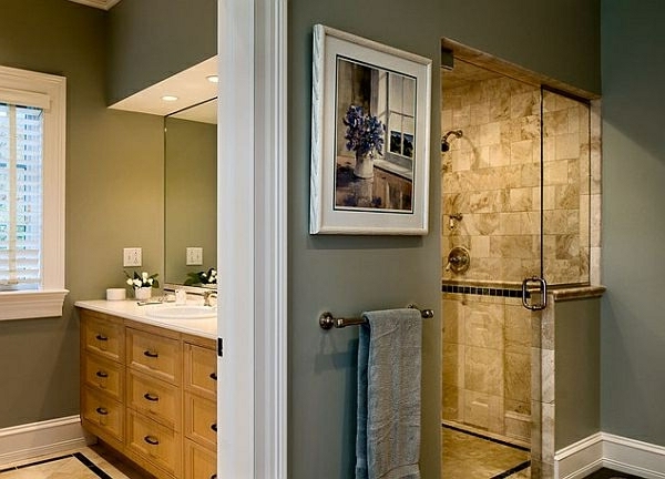 creative-model-of-tile-shower - meuble sous-vasque en bois