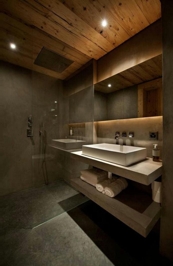 casa-baño-moderna-con-un-Disch-vidrio de la cabina