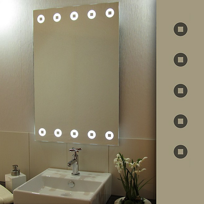 conducido indirecta-iluminación-para-baedzimmer cuadrados fregadero-detrás-espejo