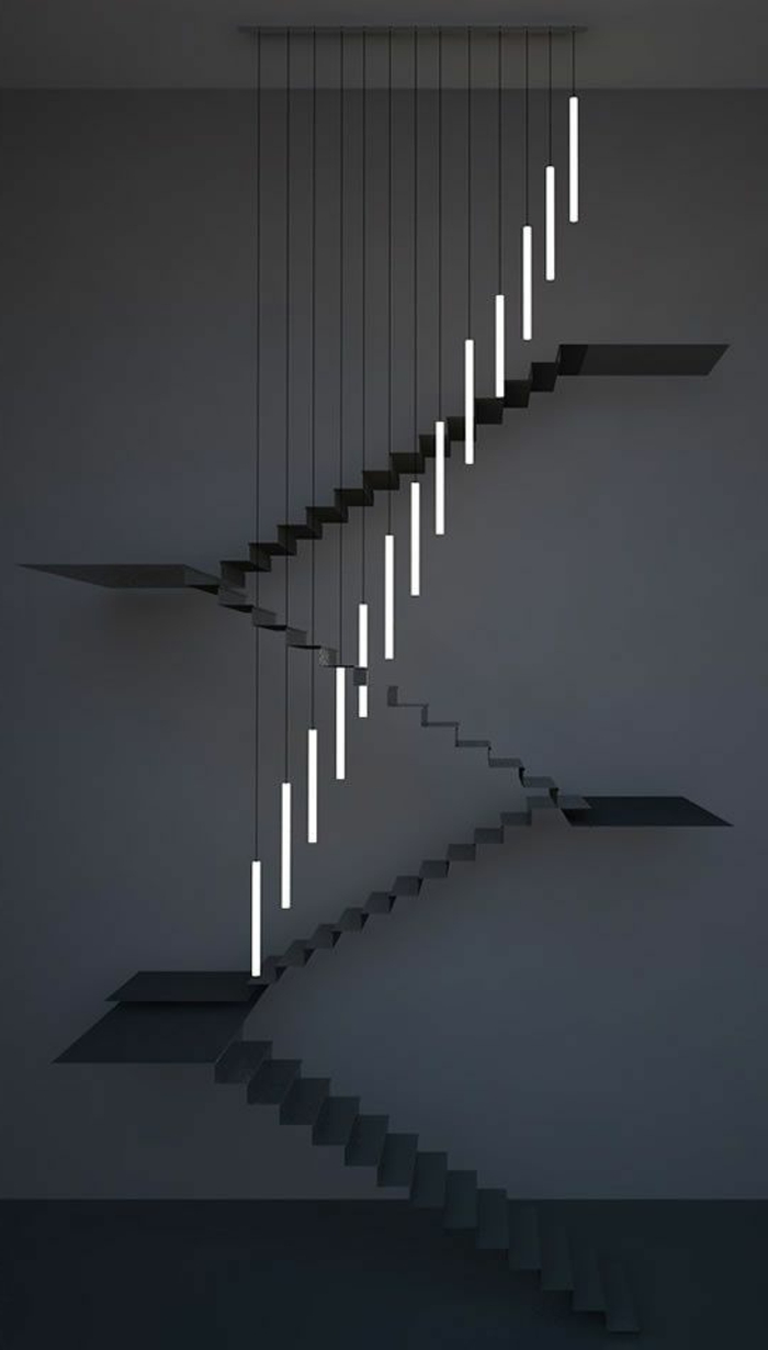 led lépcső világítás vonzó művészeti-fotó
