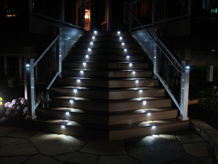 led világítás lépcső-chic-look fekete-design