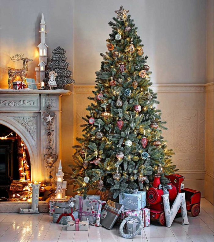 أدى شجرة عيد الميلاد الإضاءة الجميلة نموذج