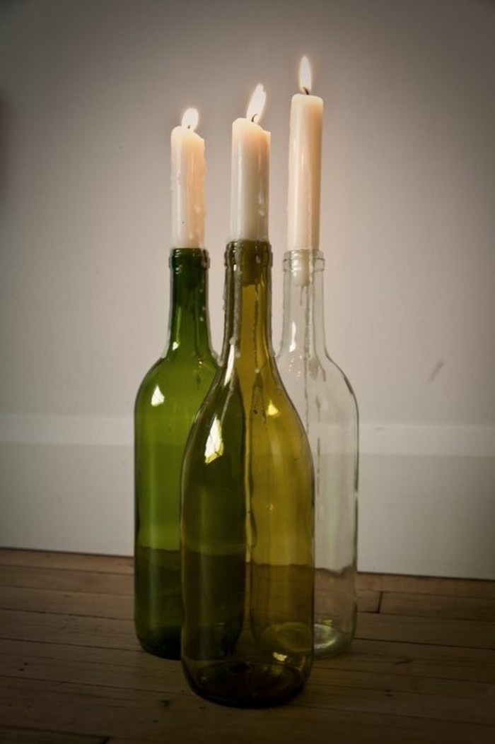 lako DIY ideja Svijećnjak od vinskih boca