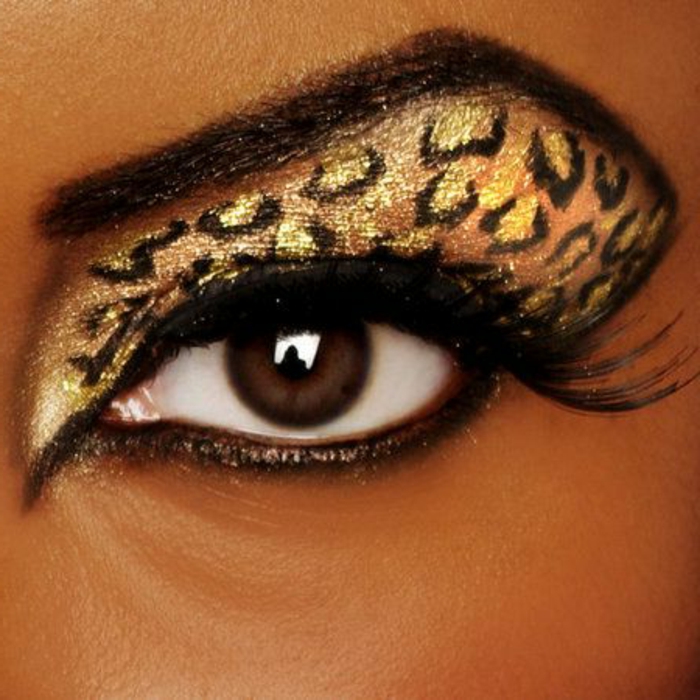 léopard face-maquillage brun-yeux