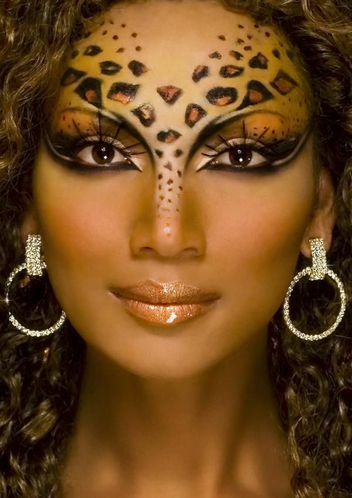 Leopard face-meikki-ainutlaatuinen-ilmeen