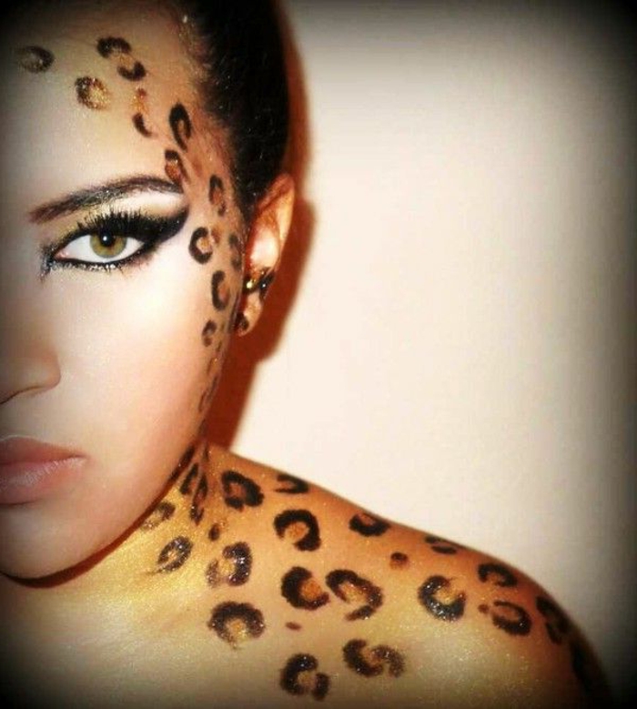 Leopard face-meikki moderni suunnittelu