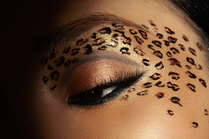 léopard face maquillage très original-idée