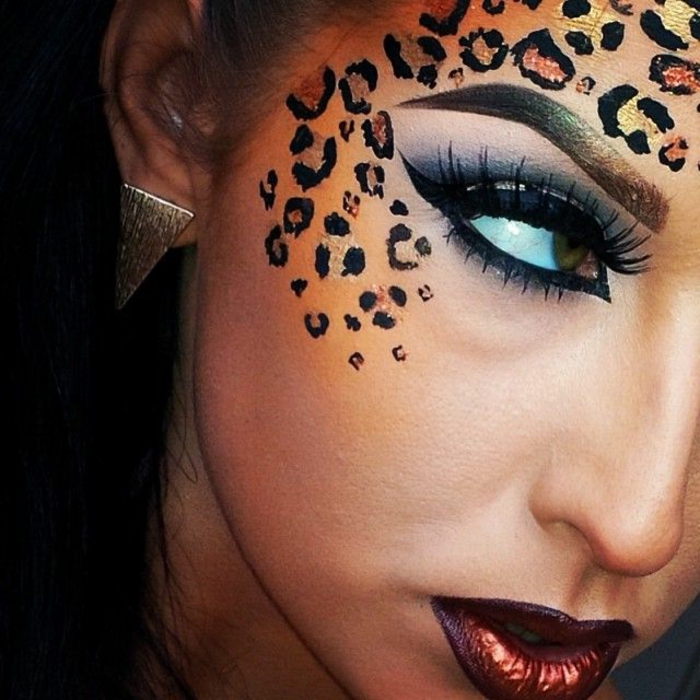Leopard face-meikki-unikales-look