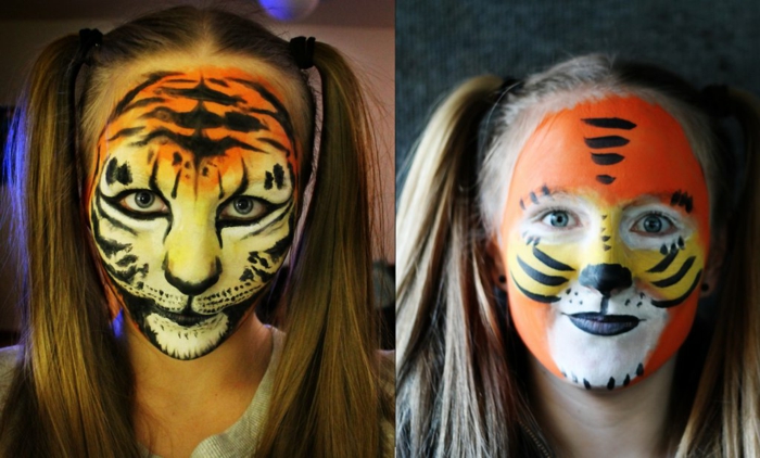 léopard face-maquillage-deux-exemples de création