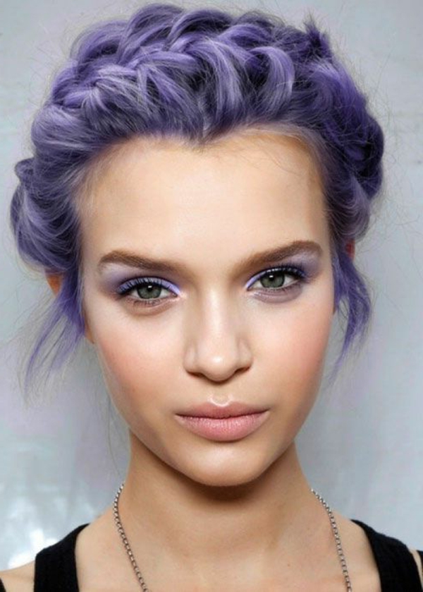 лилаво-коса-елегантна плетена - ретро вид