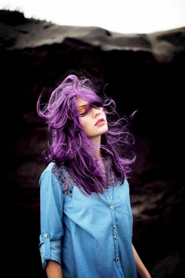 лилаво-коса-случайни вид - страхотен външен вид