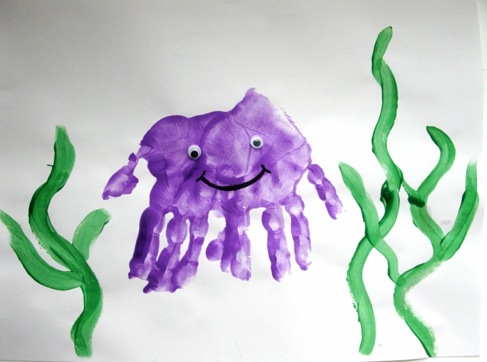 ljubičasta hobotnica - velika slika s rukopisom