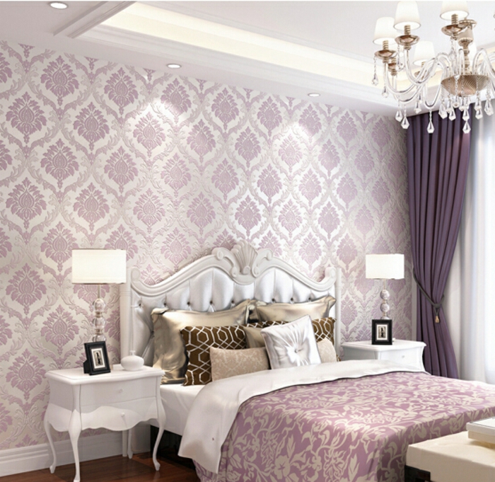 papel tapiz púrpura magnífico dormitorio
