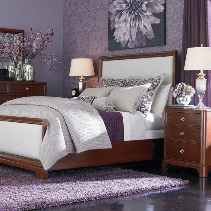 púrpura-Papel-interesante dormitorios