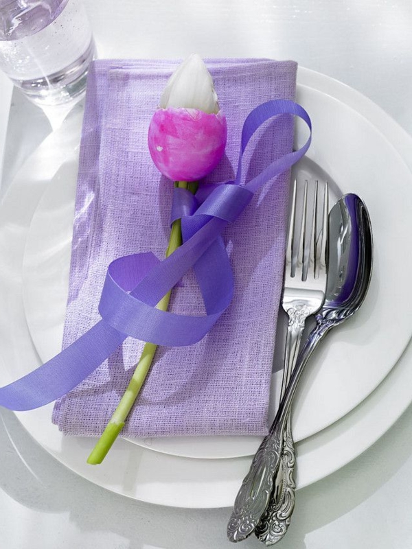 púrpura-Tischdeko-de-primavera-ideas-para-Pascua decoración de mesa - Merry-Pascua