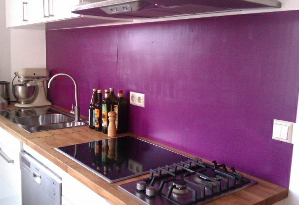 لوحات الحائط الأرجواني للمطبخ الجدار الأرجواني الإطار
