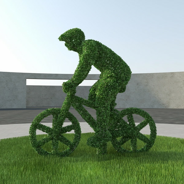 αστείο-gartenfiguren-man-με-ποδήλατο