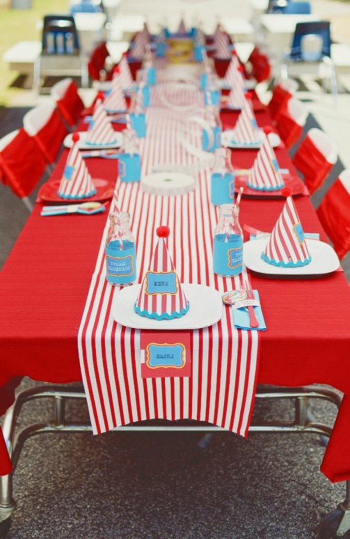 décoration drôle-rouge-table pour Kids Party
