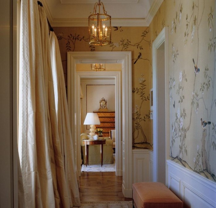 luxus belső pasztell színű vintage lámpa stílusos-tapéta