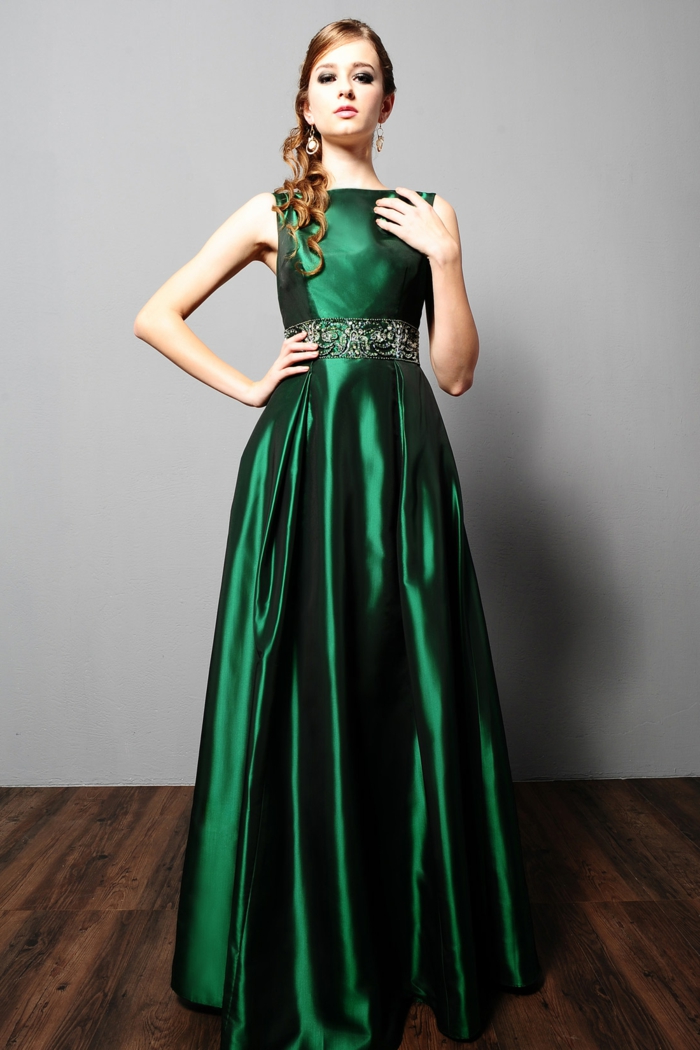 vestido de noche de lujo-verde-diseño
