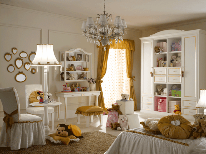 meubles de chambre de luxe et or nuance