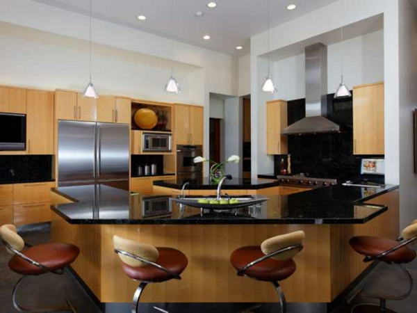 luxus konyha-szakács sziget-bárszékkel-modern design