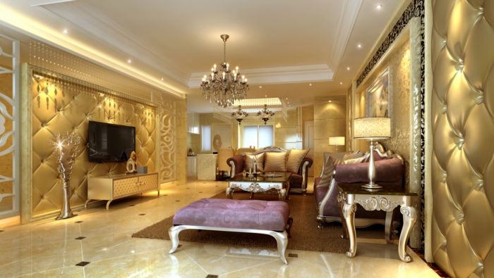 luxury-olohuone-kelta-värimaailma