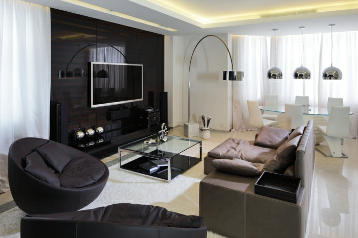Mur chambre-set de luxe-salon-design-salon TV panneaux-tv-mur-mur