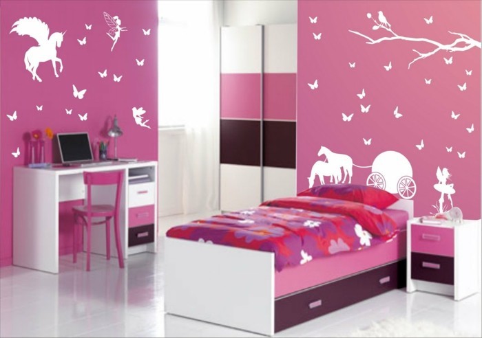 chica-wallpaper-en-madchenzimmer magnífico Rosy-pared de diseño