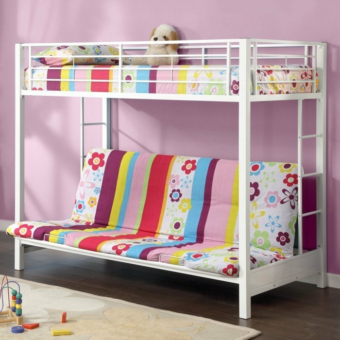 dormitorio niñas sofá-cama de color muebles y-sobre