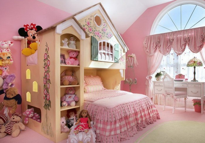 момичета спалня мебели шелф система от следващо по-розови легла