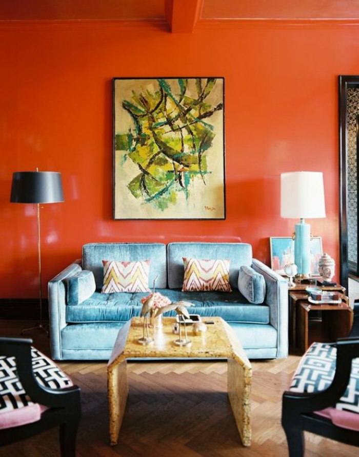 festői-falfestmények-art Red Wall kényelmes bútorok