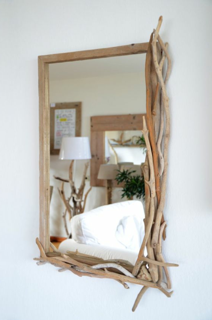 tengeri tükör bütykös nyári dekoráció driftwood with wood glue sticking