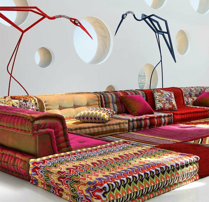Марокански лампи декоративни щъркели идеи колорит цветни домашни мебели модел дивани възглавници декорация стена идея