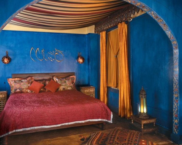 Μαροκινή-έπιπλα-κρεβάτι-in-a-υπνοδωμάτιο