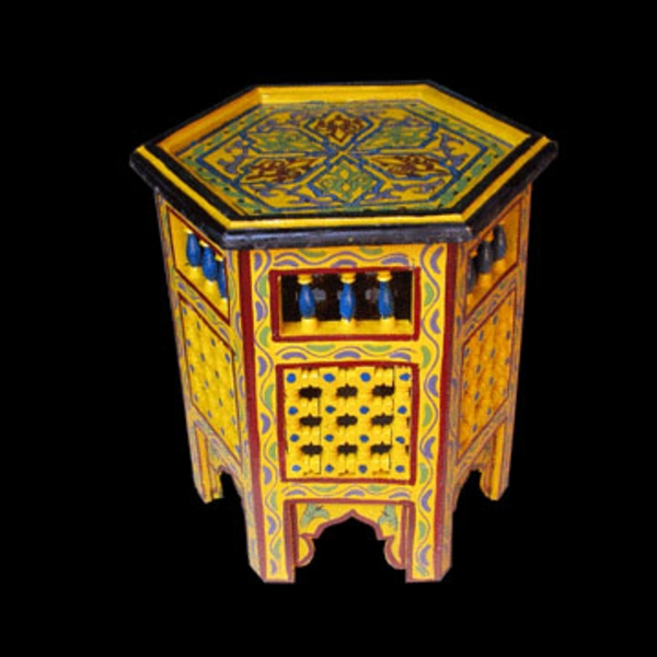 Μαροκινή-έπιπλα-κίτρινο-φωλιά τραπέζι