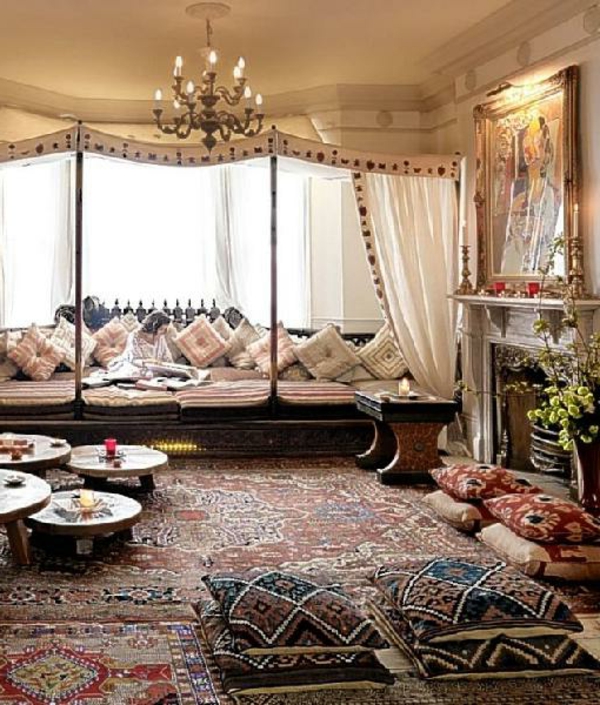 Marokon huonekalujen mukava makuuhuoneen