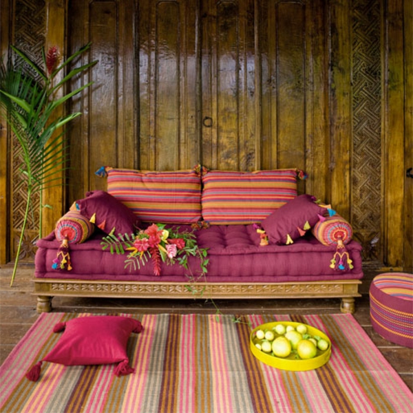 Marroquí-muebles-rosa-sofá
