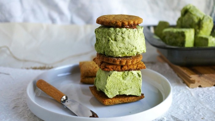 Matcha-recettes-matcha-feuilles-et-biscuits-cannelle-idées-pour-desserts santé et créatif