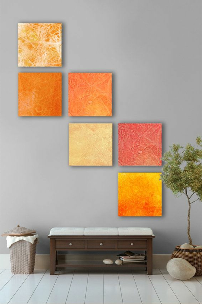 minimalistički objekt-lijepe-deco-ideje-impresivna zidne dekoracije Tople nijanse